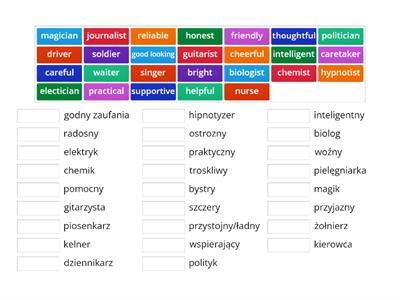 Vocabulary teen talent unit 1 jobs and personality adjectives