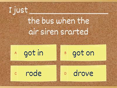 Transport collocations speakout elementary