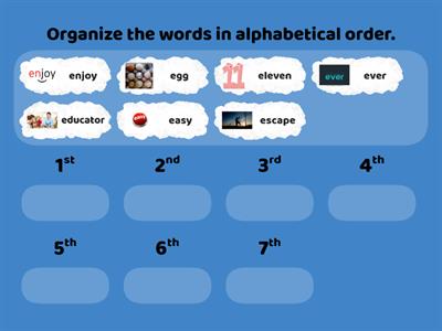 Alphabetical order (level 2  - part1) 
