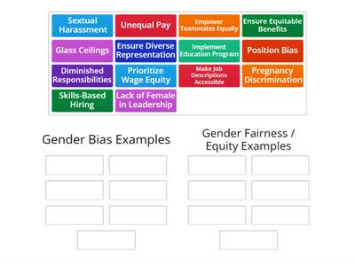 DEI Gender Bias Examples at Workplace