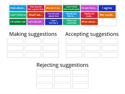 Suggestions (making and responding)