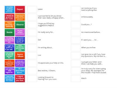 Writing Formal / Informal phrases (Letters)