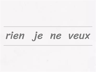 La négation (rien, personne, jamais) au PRÉSENT