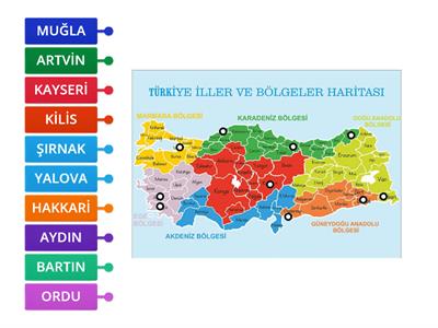 TÜRKİYEDEKİ İLLERİ BULMA