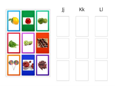 Alphabet Grocery List (J, K, L)