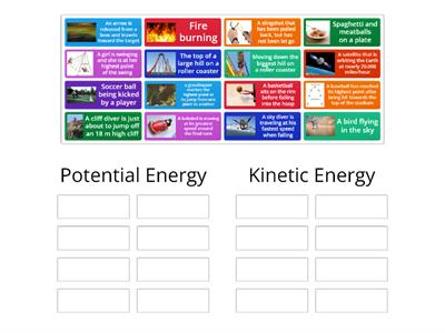 Potential or Kinetic Energy Sort