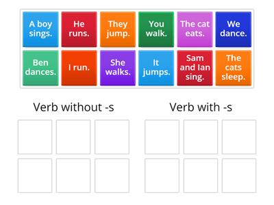 G1 - subject verb agreement (sorting activity)