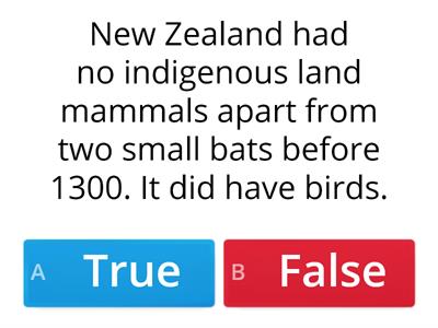 Early New Zealand history - True False