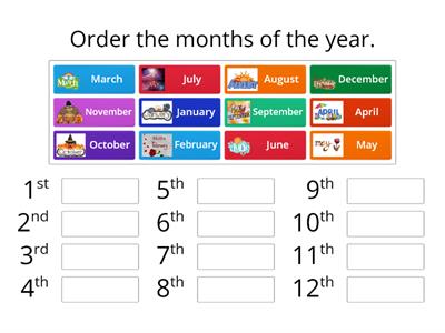  Months - order the months