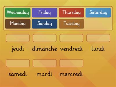  French days of the week match up