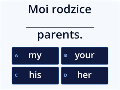 Klasa 4 unit 1  słowa my your his her