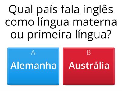 Países falam inglês como língua materna ou primeira língua