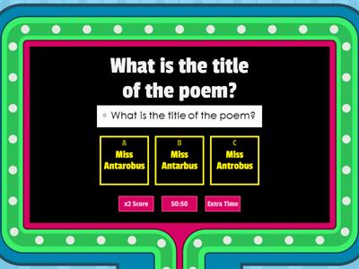 Quiz (Miss Antrobus Poem)