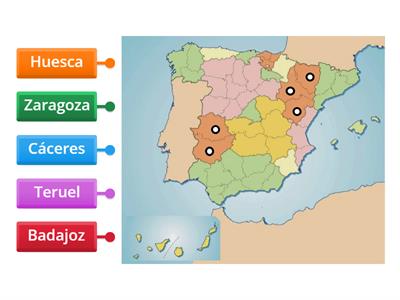 Provincias de Extremadura y Aragón