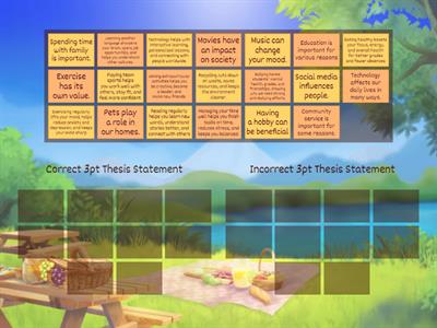 3pt Thesis Statement Practice