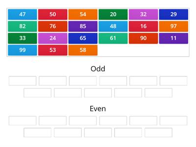 Odd or Even number sort to 20