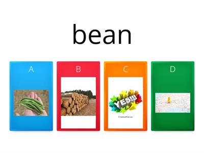 Homophone Match 4: been, bean, would, wood, saw, sore, no, know, sure, shore.