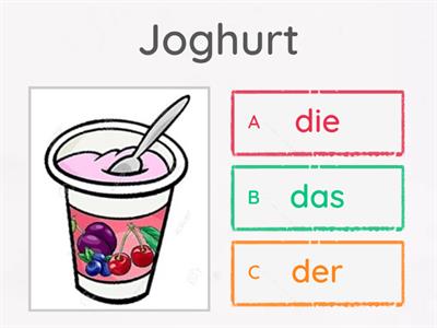 Lebensmittel - der, die, das (NetzNeu A1 L4)