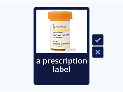 Reading a prescription label: Flashcards