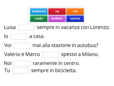 Verbi irregolari comuni - presente indicativo