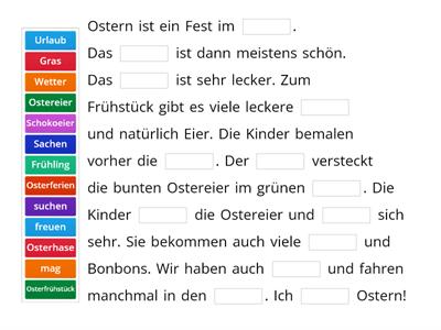 Ostern 2022  Lückentext