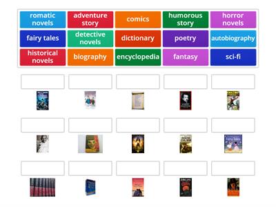 English 8 Unit 8 genres of books match