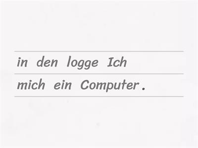 PC-Training Sätze in die richtige Reihenfolge 