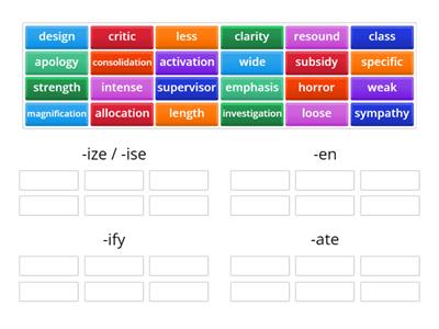 B2 Word Formation - Verbs