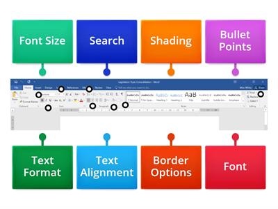 Name the Tool Bar - Word Processing 