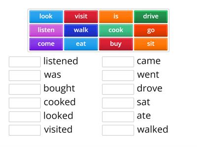 Holiday Past Tense Verbs 1