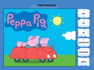 Ayudá a Peppa y a sus amigos. Marcá la opción que creas correcta, (persona gamatical) verbos: