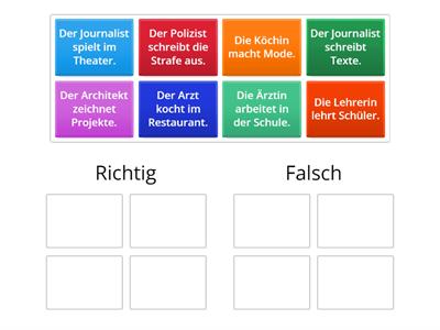   Berufe falsch oder richtig!