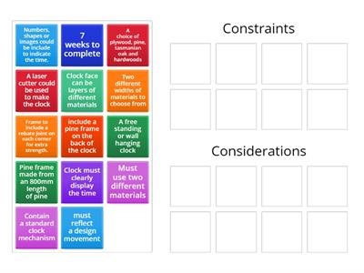 Y8 Clock Project - Constraints and Considerations