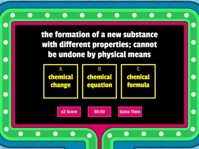 Chemical Reactions Vocabulary