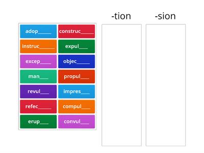 -tion or -sion Sort