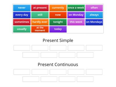 Time expressions- Present Simple & Continuous