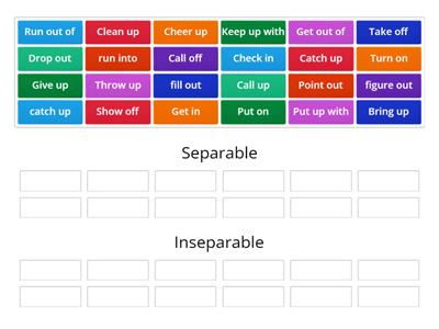Separable and inseparable Phrasal verbs (Corrected)