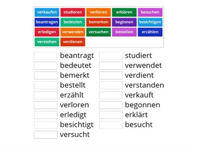 Perfekt mit untrennbaren Verben