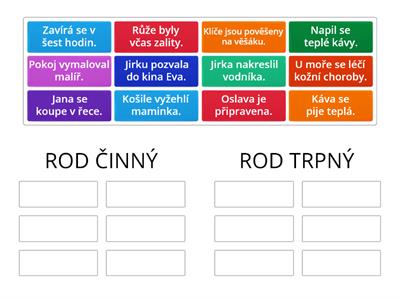 Slovesný rod - činný a trpný