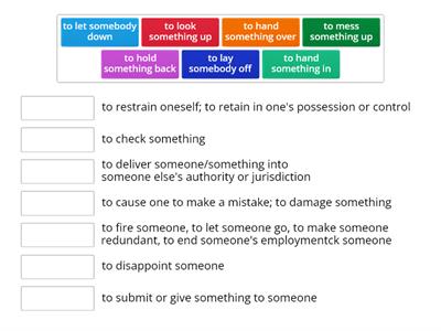 Phrasal Verbs with an object pt. 1 (H-M)