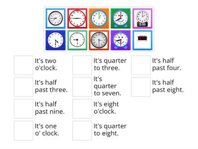 Telling time - matching game