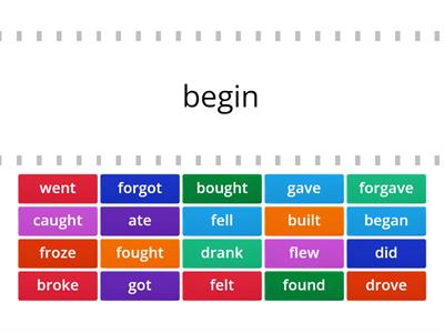 Irregular Verbs - present to past