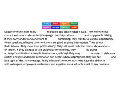 Complete the extract below from a talk by a communication expert with the verbs from the box. 