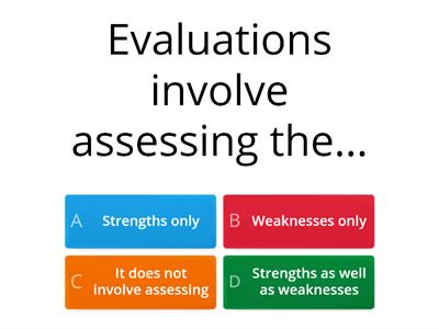 Evaluations knowledge check