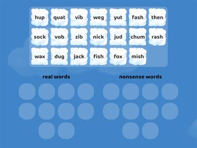 real or nonsense words? (1.3)