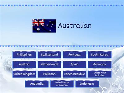 Match Countries and Nationalities Part 2