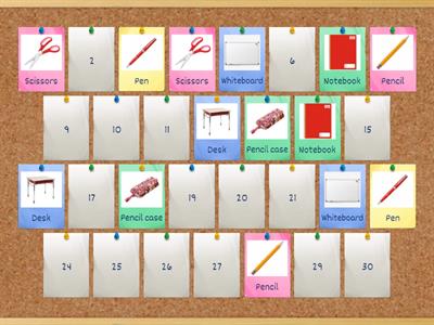 School Supplies - Memory Game