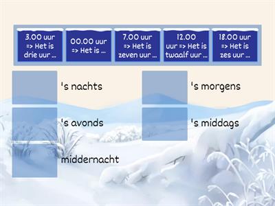 's morgens - 's middags - 's avonds - 's nachts (matchoefening) (Aagje)
