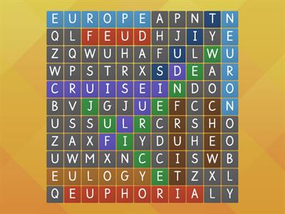 Long u words: eu, ew, ui (There are 12 words total)