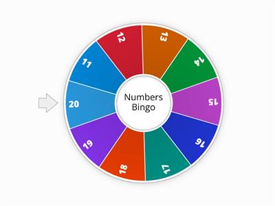 Numbers 11-20 Bingo